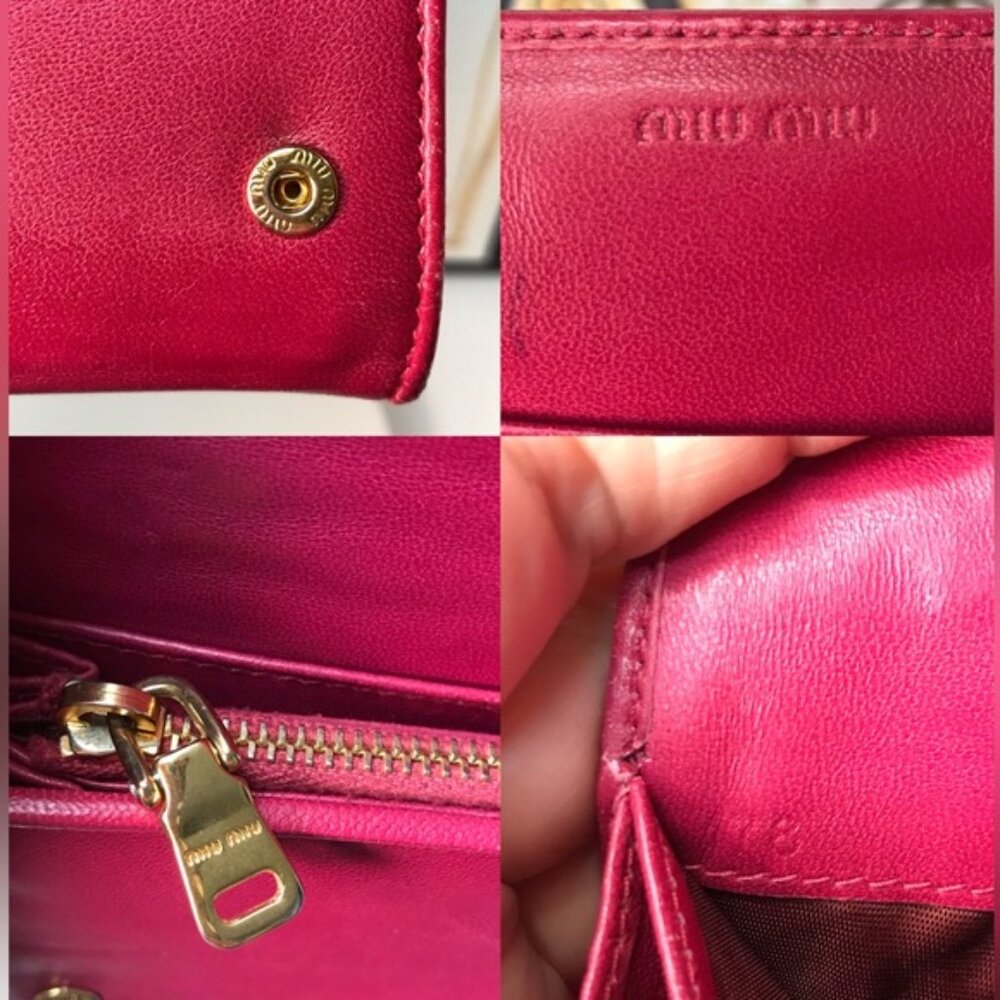 Miu Miu Nappa Vele Azalea Leather Continental Wallet 😍🔥GUC - Picture 3 of 5